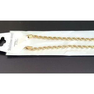 Rope Chain Gold Stainless steel 5mm
